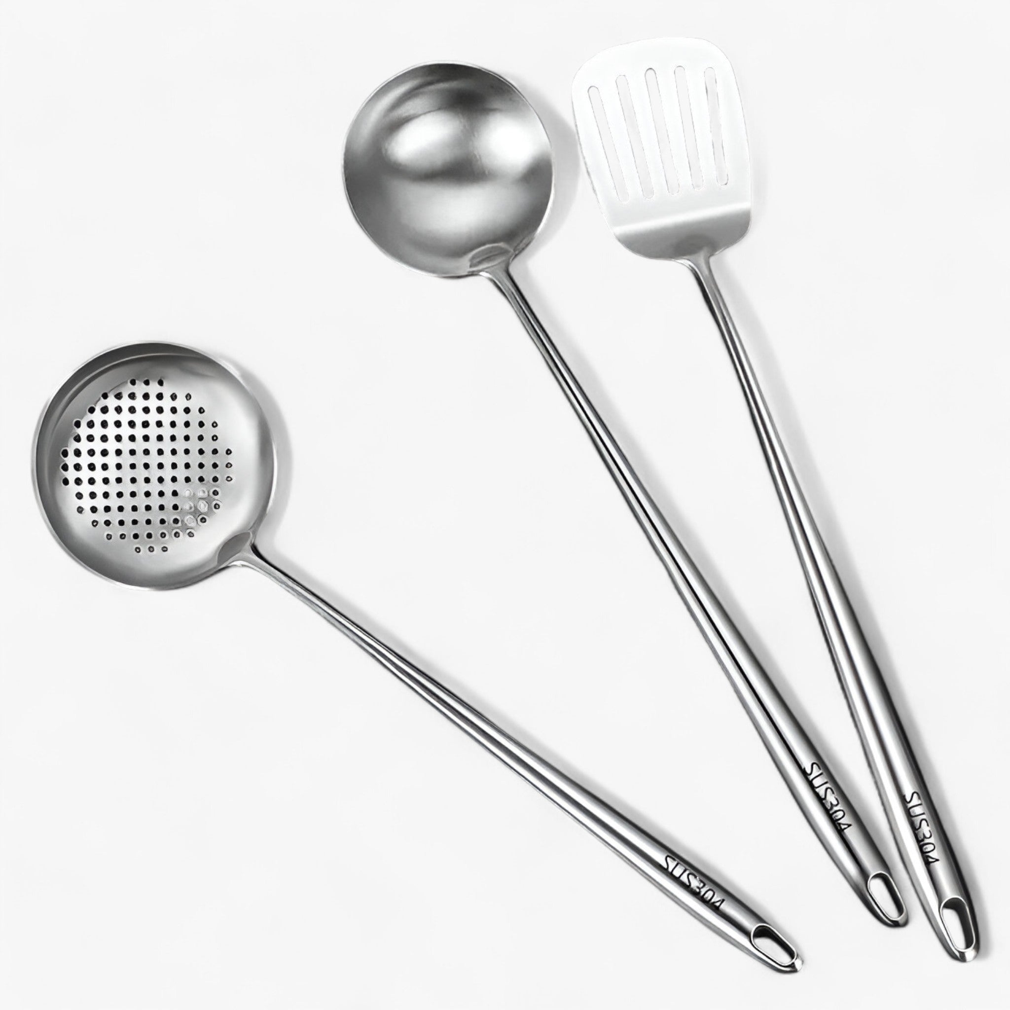 Ensemble d'Ustensiles de Cuisine en Acier Inoxydable - Ustensiles pour Cuisson et Service