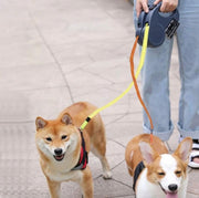 Double Laisse pour Deux Chiens - Sangle Réglable avec Poignée EVA et Connexion Rotative