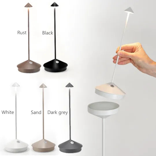 Lampe de Table LED Sans Fil - Éclairage Dimmable Rechargeable USB en Aluminium et Polycarbonate