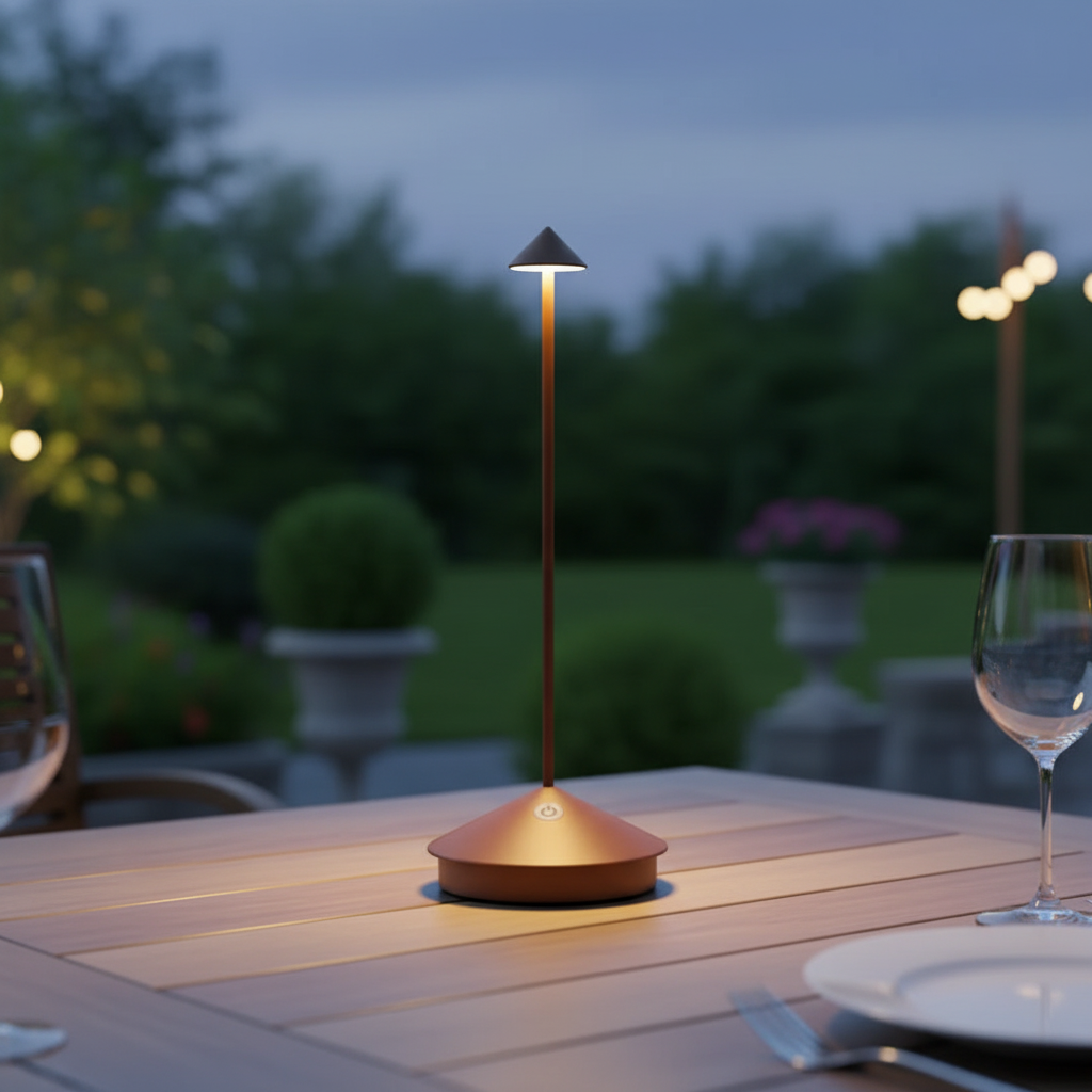 Lampe de Table LED Sans Fil - Éclairage Dimmable Rechargeable USB en Aluminium et Polycarbonate