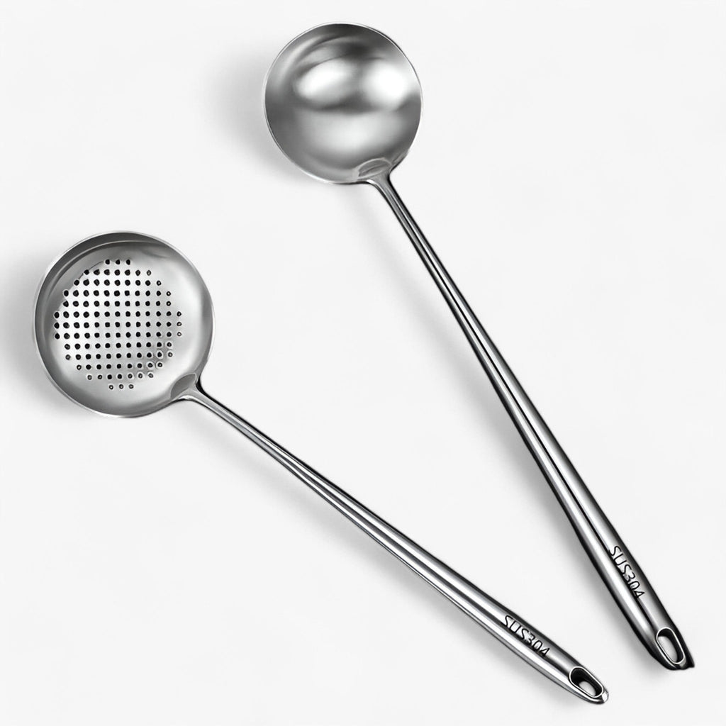 Ensemble d'Ustensiles de Cuisine en Acier Inoxydable - Ustensiles pour Cuisson et Service