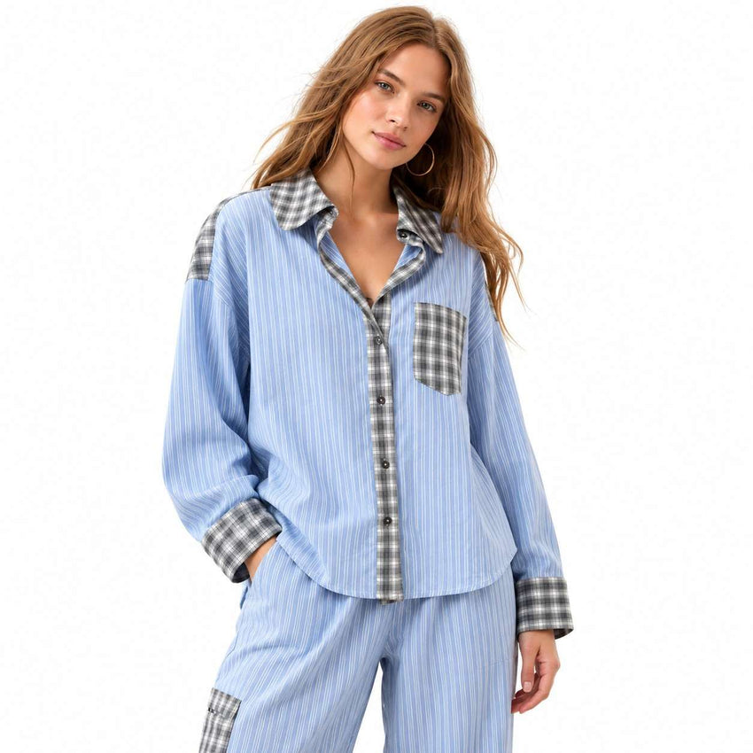 Ensemble de Pyjama Deux Pièces - Coton et Élasthanne avec Coupe Extensible