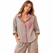 Ensemble de Pyjama Deux Pièces - Coton et Élasthanne avec Coupe Extensible
