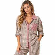 Ensemble de Pyjama Deux Pièces - Coton et Élasthanne avec Coupe Extensible