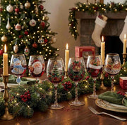 Ensemble de Verres à Boire de Noël - Motifs Festifs Père Noël, Renne et Bonhomme de Neige