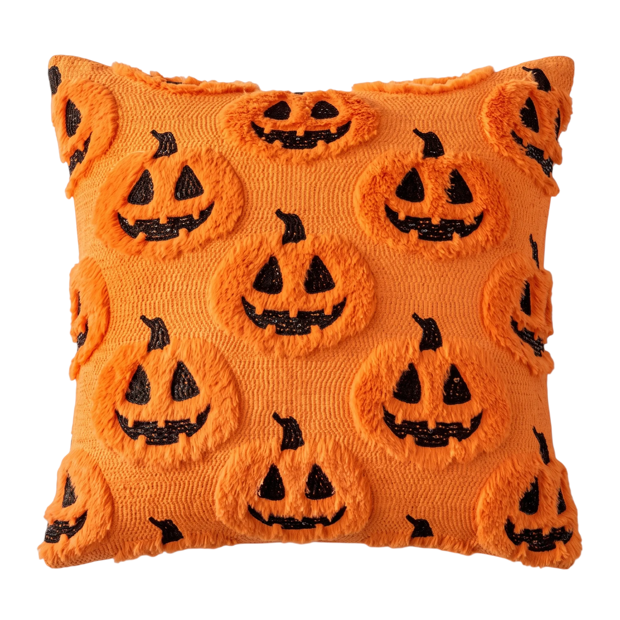 Housse de Coussin Halloween - Motif Fantôme & Citrouille en Polyester-Coton pour Canapé