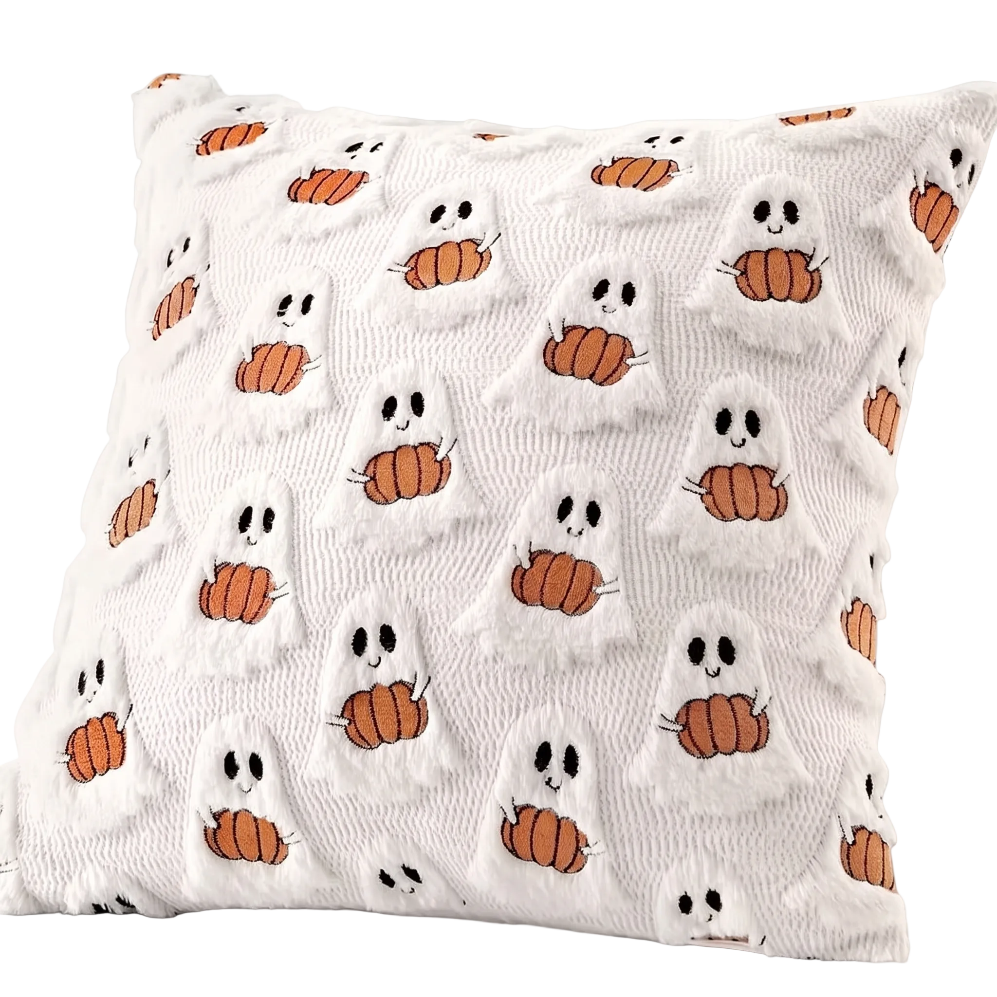 Housse de Coussin Halloween - Motif Fantôme & Citrouille en Polyester-Coton pour Canapé