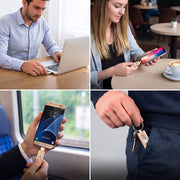 Clé USB 3-en-1 - Stockage USB 3.0 et Type-C avec Adaptateur OTG et Boîtier Métallique Pliable
