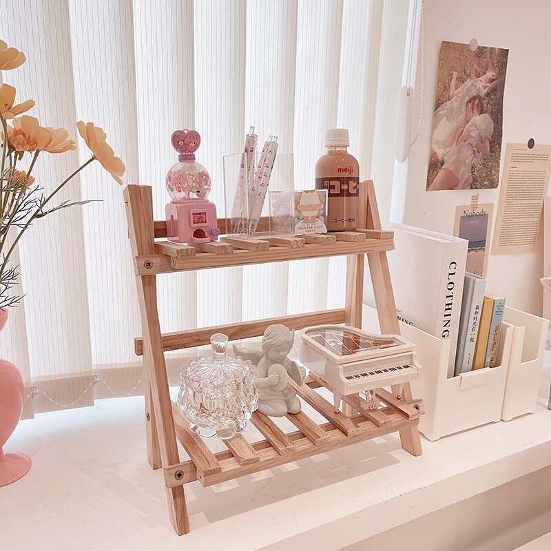 Étagère de Bureau Réglable - Organisateur de Rangement à Deux Niveaux pour Bureau et Coiffeuse