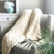 Couverture Chunky Tricotée - Plaid Fait Main en Laine Mérinos