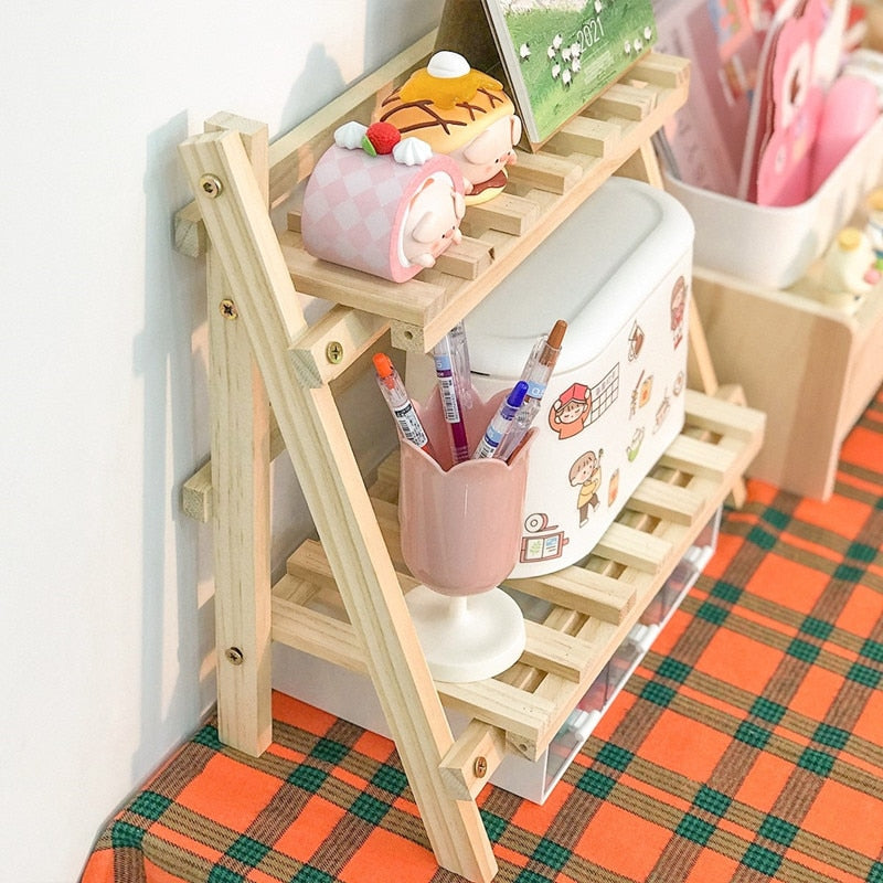 Étagère de Bureau Réglable - Organisateur de Rangement à Deux Niveaux pour Bureau et Coiffeuse