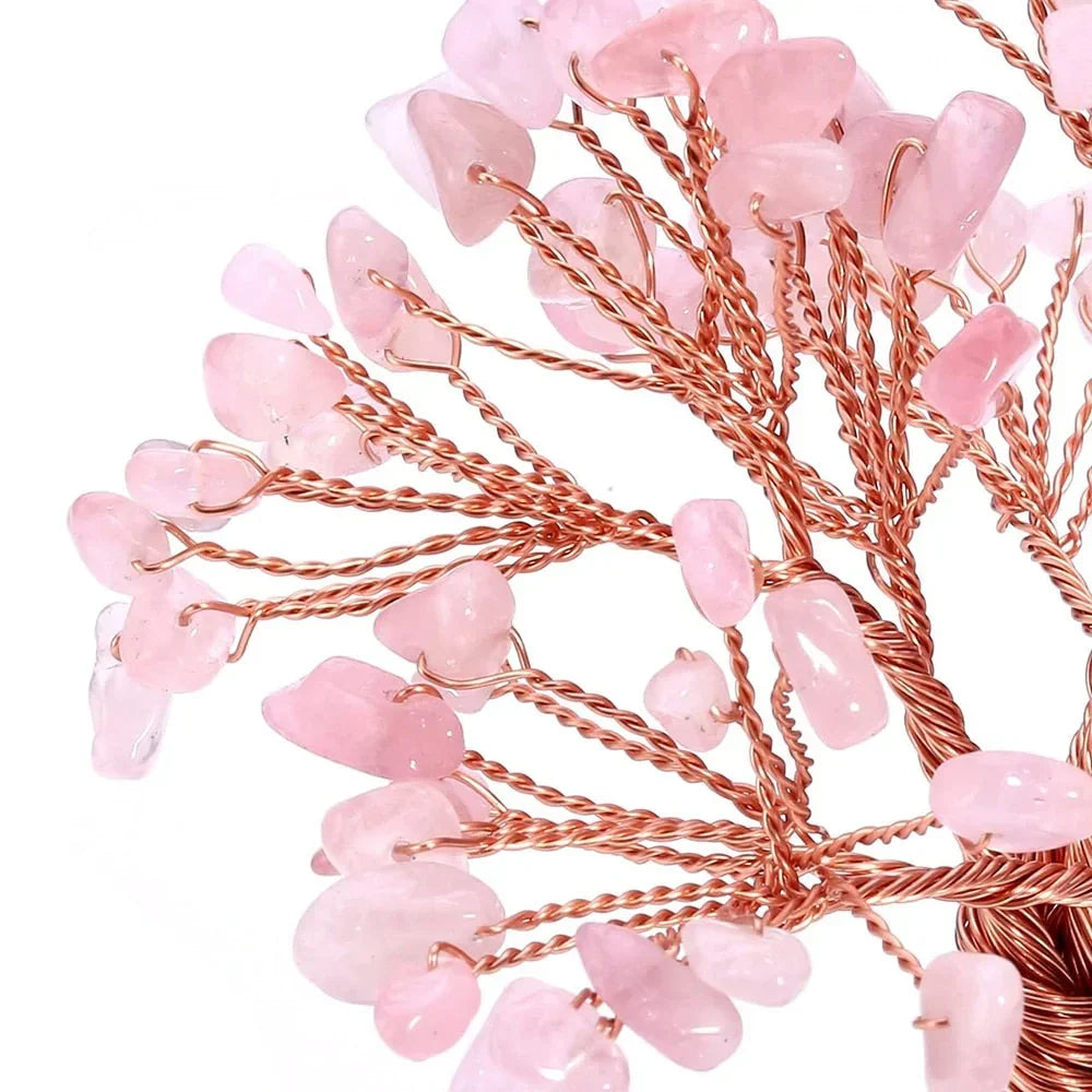 Ornement Bonsaï en Pierres Naturelles - Arbre Décoratif en Améthyste, Quartz Rose ou Citrine