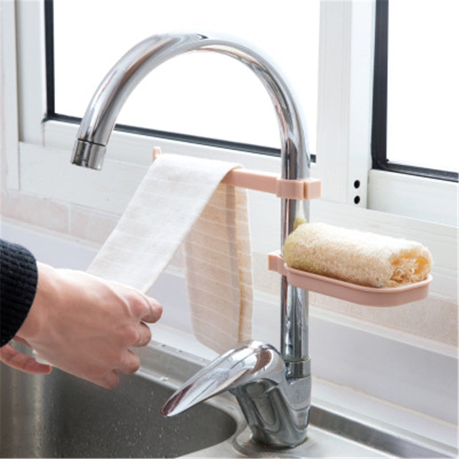 Étagère Télescopique pour Évier - Organisateur de Cuisine avec Support pour Chiffons