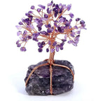 Ornement Bonsaï en Pierres Naturelles - Arbre Décoratif en Améthyste, Quartz Rose ou Citrine