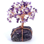 Ornement Bonsaï en Pierres Naturelles - Arbre Décoratif en Améthyste, Quartz Rose ou Citrine