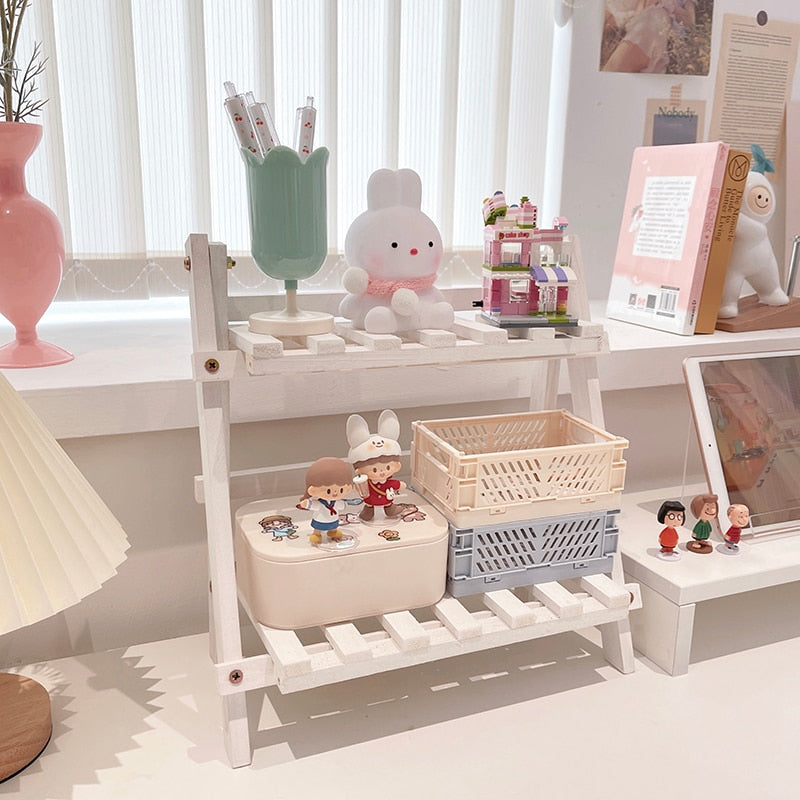 Étagère de Bureau Réglable - Organisateur de Rangement à Deux Niveaux pour Bureau et Coiffeuse