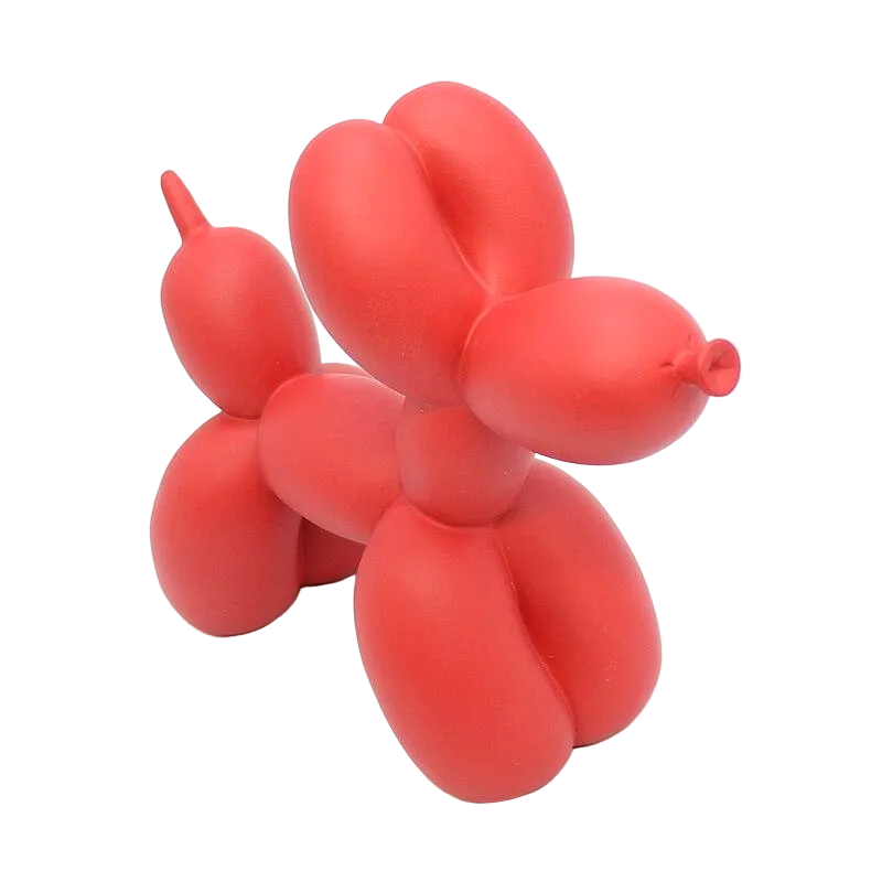 Sculpture Chien Ballon - Décoration Jaune en Résine avec Finition Mate