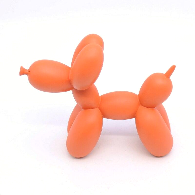 Sculpture Chien Ballon - Décoration Jaune en Résine avec Finition Mate