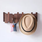 Porte-Manteau Pliable En Bois Pour Mur - Rangement Murale Avec 4, 6 Ou 8 Crochets