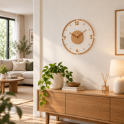 Horloge Murale Nordique - Horloge Effet Bois de Mouvement Silencieux