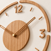 Horloge Murale Nordique - Horloge Effet Bois de Mouvement Silencieux