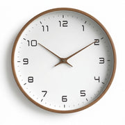 Horloge Murale Ronde en Bois - Mouvement Quartz Silencieux au Design Scandinave