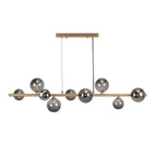 Suspension Longue Avec Écran en Verre Fumé - Finition Bronze Et Compatibilité E26 E27