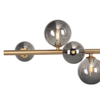 Suspension Longue Avec Écran en Verre Fumé - Finition Bronze Et Compatibilité E26 E27