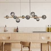 Suspension Linéaire - Verre Fumé avec Finition Bronze et Compatibilité E26 E27