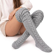 Chaussettes Longues en Mélange de Laine - Tricot Élastique avec Longueur de 105 cm