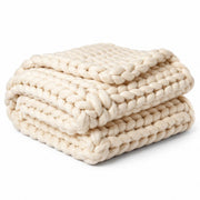 Kit de Couverture Tricotée DIY - Fil Acrylique avec Instructions en Ligne pour Tricot Sans Aiguilles