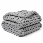 Kit de Couverture Tricotée DIY - Fil Acrylique avec Instructions en Ligne pour Tricot Sans Aiguilles