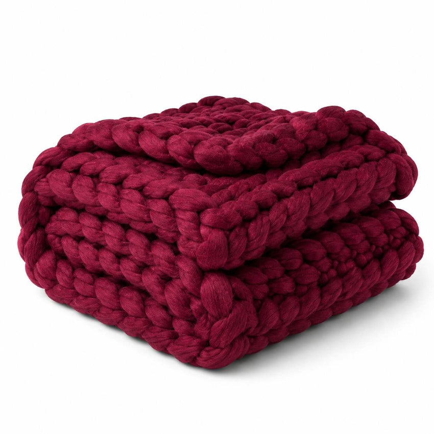 Kit de Couverture Tricotée DIY - Fil Acrylique avec Instructions en Ligne pour Tricot Sans Aiguilles