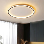 Plafonnier LED Rond - Lampe de Plafond en Métal et Verre pour Éclairage Intérieur