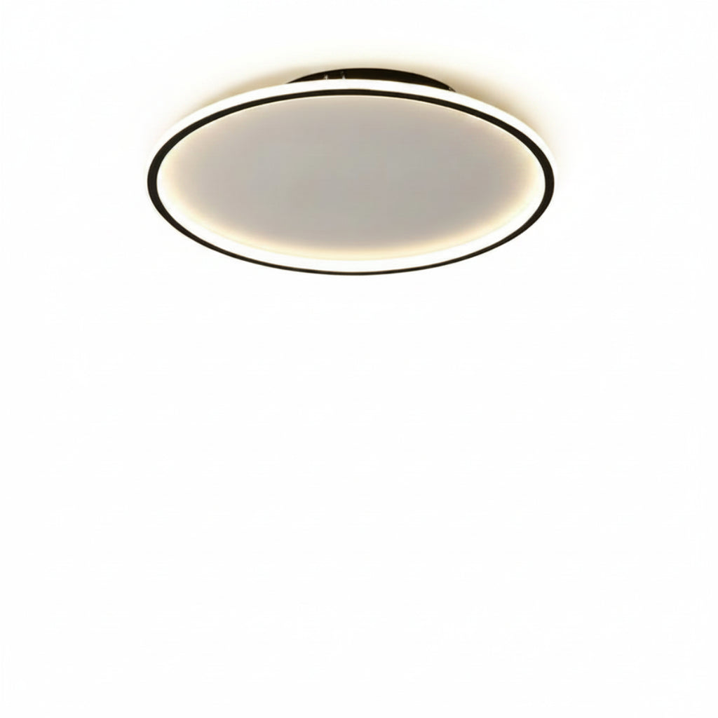 Plafonnier LED Rond - Lampe de Plafond en Métal et Verre pour Éclairage Intérieur