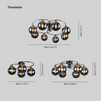 Lampe de Plafond LED avec Abat-Jours en Verre - Luminaire 4, 6 ou 8 Lumières Compatible E27
