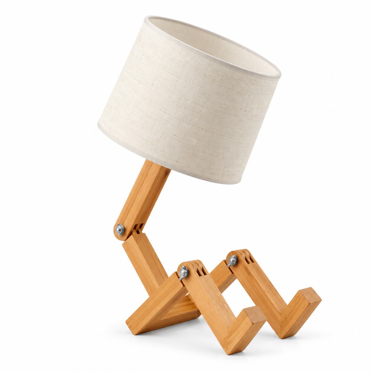 Lampe de Bureau Robot en Bois - Lampe de Lecture et Décoration Intérieure