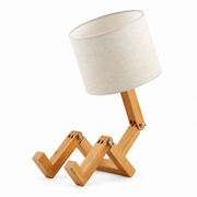 Lampe de Bureau Robot en Bois - Lampe de Lecture et Décoration Intérieure