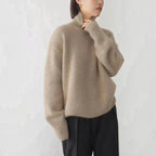 Pull Femme en Laine | Construction Tricotée & Col Roulé | Manches Longues avec Détails Côtelés pour Automne & Hiver | Valuna