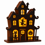 Maison Hantée 3D d'Halloween - Décoration à Piles avec LED Chaudes