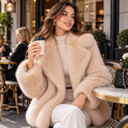 Manteau Long Femme - Devant Ouvert avec Poches Latérales