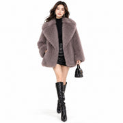 Manteau Long Femme - Devant Ouvert avec Poches Latérales