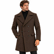 Manteau d'Hiver à Manches Longues - Coupe Décontractée avec Col Classique et Fermeture Boutonnée