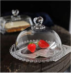 Plat à Gâteau en Acrylique 19 cm avec Cloche - Set de Présentation pour Gâteaux et Desserts