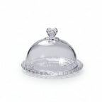 Plat à Gâteau en Acrylique 19 cm avec Cloche - Set de Présentation pour Gâteaux et Desserts