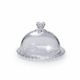 Plat à Gâteau en Acrylique 19 cm avec Cloche - Set de Présentation pour Gâteaux et Desserts