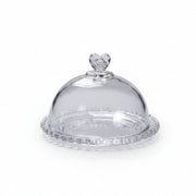 Plat à Gâteau en Acrylique 19 cm avec Cloche - Set de Présentation pour Gâteaux et Desserts