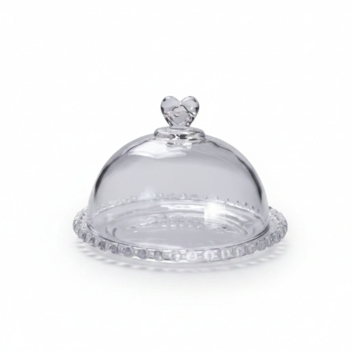 Plat à Gâteau en Acrylique 19 cm avec Cloche - Set de Présentation pour Gâteaux et Desserts