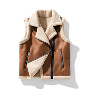 Veste Sans Manches Femme en Fourrure Synthétique - Surface Douce et Texturée avec Coupe Regular