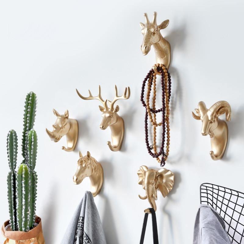 Crochets Muraux en Forme d'Animaux - Patères Décoratives en Métal pour Vêtements et Accessoires